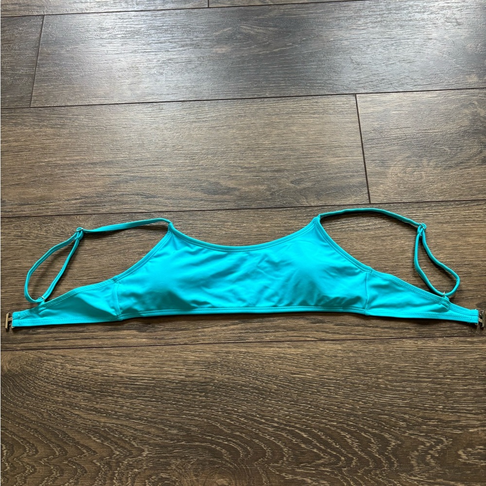 Teal teen bikini top